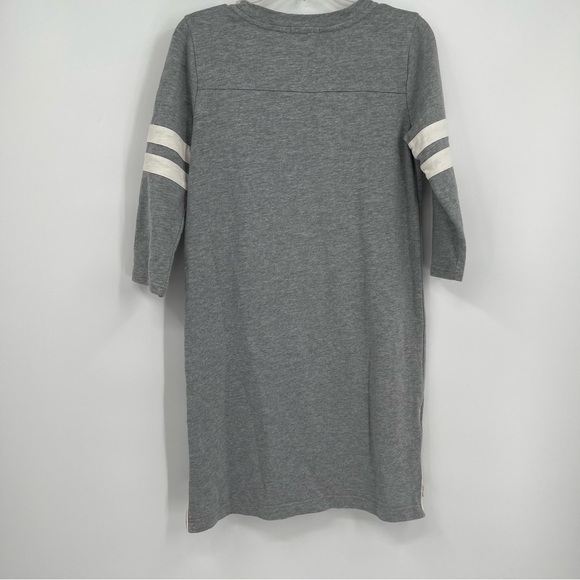 J Crew Women's Size XS Sweatshirt Dress Cotton 3/4 Sleeve Zip Sides Stripes - Picture 8 of 11